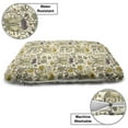 thumbnail image 3 of Floral Pet Bed, Repetitive Detailed Sketch Flowers Wild Botanic Plants Pattern, Chew Resistant Pad for Dogs and Cats Cushion with Removable Cover, 24" x 39", Pale Earth Yellow Ecru, by Ambesonne, 3 of 4