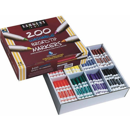 Sargent Art Washable Broad Tip Markers, Pack of 200 - Walmart.com