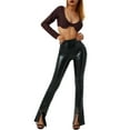 thumbnail image 2 of Gzhioc Women Crop Tops, Solid Color Low Cut Long Sleeve T-shirt Showing Belly Button Clubwear, 2 of 9