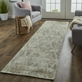 thumbnail image 2 of Feizy Elias Modern Abstract, Gray/Taupe, 2'9" x 8' Runner Sheen Fade Resistant Handmade Casual Geometric Floor Rug for Living room Bedroom, 2 of 8