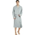 thumbnail image 1 of U2SKIIN Mens 100% Cotton Robes, Lightweight Soft Spa Knit Bathrobe for Men,(Grey,S/M), 1 of 3