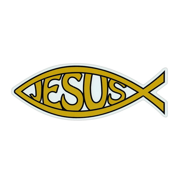 Bumper Sticker Ichthus (Gold Jesus
