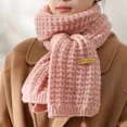 thumbnail image 5 of Bufanda de punto para mujeres y hombres, bufandas gruesas de lana de color sólido para otoño e invierno, bufandas térmicas informales para parejas, 5 of 5