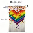 thumbnail image 3 of PHYHOO Pride Rainbow Garden Flag Double Sided Burlap, Small Love Heart Garden Yard Flags Sign Banner for Pride Month Porch Outdoor Decor White, 3 of 6