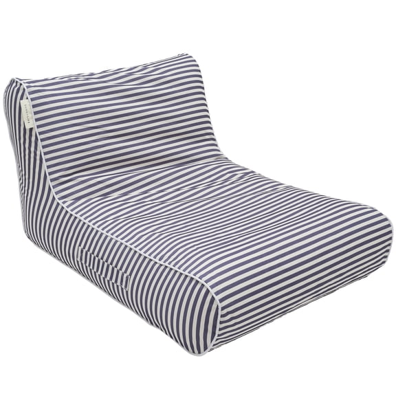 Sunnylife: Luxe Floating Chair - Marine Navy Stripe - Inflatable Poolside & Water Lounge, Beach-Outdoor-Party Seating, Removable Fabric Cover, Handle