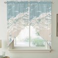thumbnail image 2 of Blue Coastal Crabs Swag Curtains for Kitchen/Bedroom/Living Room, Summer Beach Ocean Abstract Art Scalloped Curtains 63 Inch Long, Rod Pocket Window Swag Topper Curtains Valances 2 Panels Set 36"x63", 2 of 8