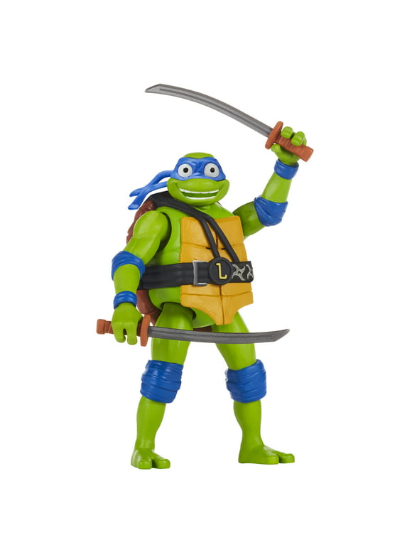 Teenage Mutant Ninja Turtles: Mutant Mayhem 5.5 Leonardo Deluxe Ninja Shouts Figure by Playmates Toys