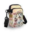 thumbnail image 3 of HELLHERO West Highland Terriers Daisies Shoulder Bag Polyester 2 Zippers Adjustable Shoulder Strap Crossbody Bag for Travel, Outdoor and Daily Use, 3 of 7