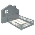 thumbnail image 5 of Harper & Bright Designs Full Size House Bed with Storage Shelves for Boys Girls, Wood Full Platform Bed with USB Port Sockets Window and Drawers, Gray, 5 of 12