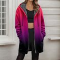 thumbnail image 2 of Womens Zip Up Long Hoodie Jacket Lightweight Tunic Sweatshirt Open Front Cardigan, 2 of 5