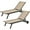 Brown, variant on Topbuy Outdoor Aluminum Chaise Lounge Recliner Chair with Adjustable Backrest Brown