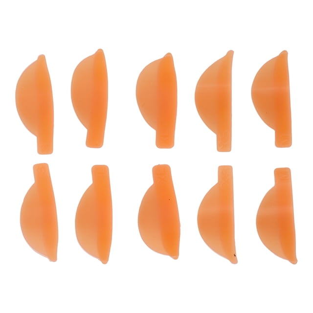 5 pares de almohadillas reutilizables para permanente de pestañas, de silicona suave y naranja, para maquillaje de belleza.