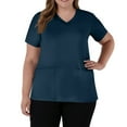 thumbnail image 5 of Garbnen Blue Womens Scrub Tops Stretch V Neck Short Sleeve Nurse Uniforms with Pocket Solid Color Womens Shirts Casual S-5XL, 5 of 5