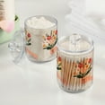 thumbnail image 2 of Yayeee 2 Pack Qtip Holder Bathroom Cotton Swab Canister with Lid Clear Dispenser Set, Yellow Cute Flower, 2 of 6