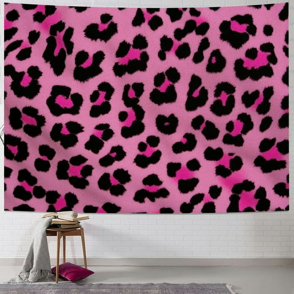 Shiartex  Girls Leopard Wall Blanket Pink Cheetah Print Tapestry Women Wild Animal Style Wall Hanging for Children Teens Bedroom Decor Wildlife Design Bedding Throw Blanket 40x30inch
