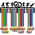 thumbnail image 1 of Soporte para medallas de fútbol, soporte para medallas de metal negro, soporte para medallas de hierro, soporte para medallas deportivas, estante montado en la pared para colgar más de 60 medallas, 1 of 8