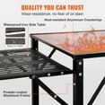 thumbnail image 3 of VEVOR Camping Kitchen Table, One-Piece Folding Portable Cooking Table with Carrying Bag, Aluminum Camping Dining Table, 4 Iron Side Tables and 2 Shelves, 3 of 9