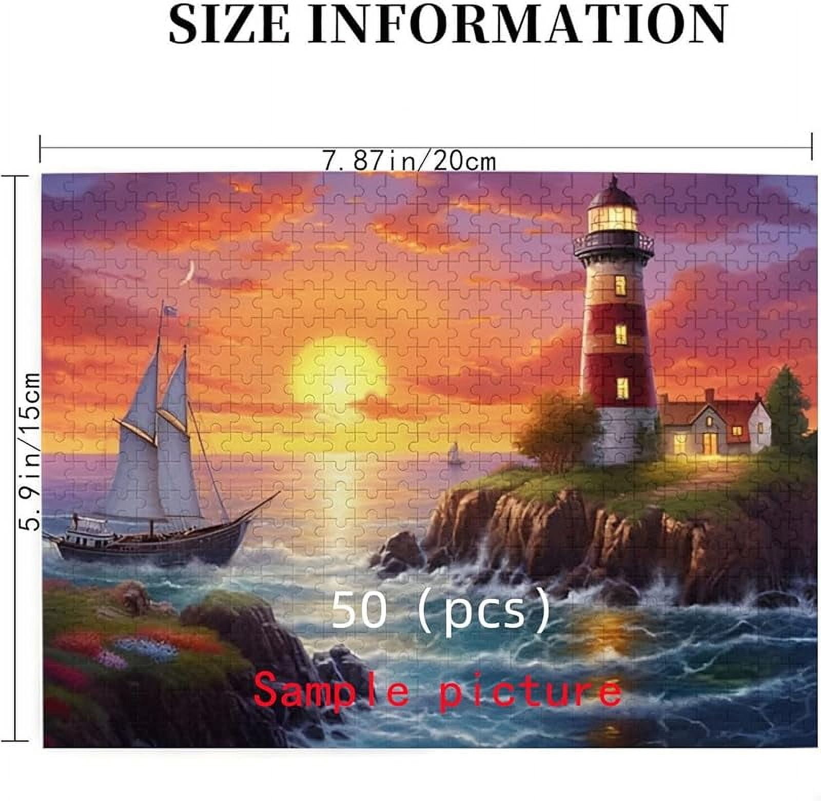 Jigsaw Puzzles 50 Pieces The Train Passes Through The Tunnel Formation Wooden Great Gift for Educational Intellectual Decompressing 7.9'' x 5.9''