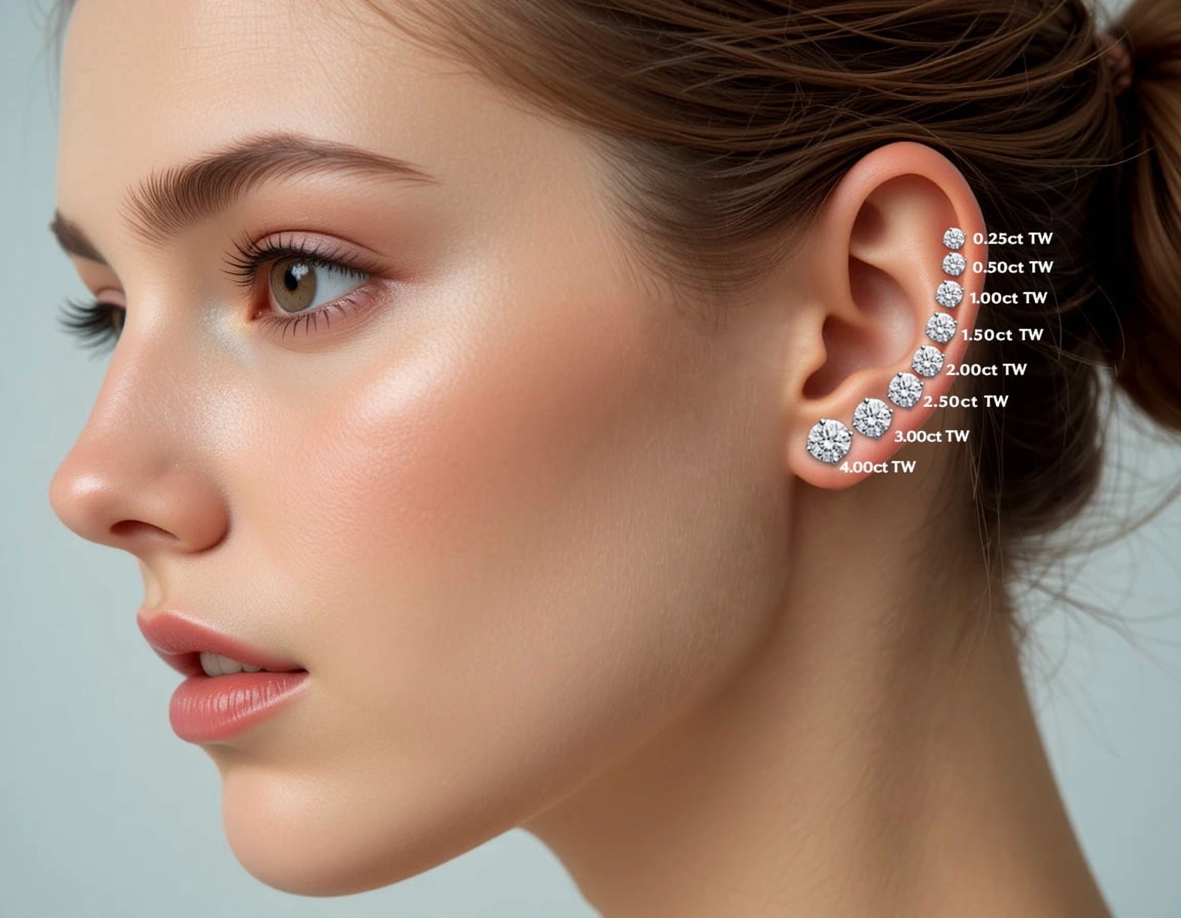 Pompeii 1/3 Ct Screw Back Diamond Studs 14k White Gold Lab Grown Earrings (F,VS/SI)