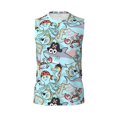 thumbnail image 4 of Yiaed Cartoon Pirate Print Men's Singlet Vests Summer Running Muscle Tank Tops Gym Undershirt Round Neck Sleeveless for man, 4 of 5