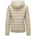 thumbnail image 3 of KVE Women's Hooded Packable Ultra Light Coat Warm Short Puffer Jacket Khaki S, 3 of 9