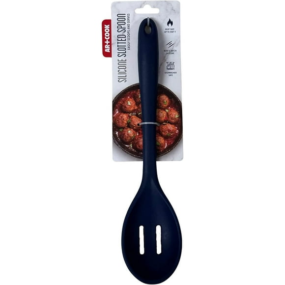 Art and Cook Inc. Cuillère Fendue en Silicone- Ustensile de Cuisine Résistant à la Chaleur, Antiadhésif