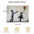thumbnail image 2 of Nawypu  Framed Canvas Print Wall Art Banksy Flower Thrower &amp; Balloon Girl Graffiti &amp; Street Art Pop Culture Illustrations Pop Art Bohemian Dark for Living Room, Bedroom, Office, 2 of 5