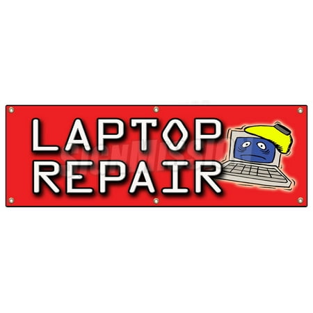 72  LAPTOP REPAIR BANNER SIGN computers virus maintenance software install price history on PriceWatchPro