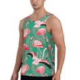 thumbnail image 2 of Goofa Tropical Flamingo Pattern Men's Workout Tank Top Slim-Fit Tank Quick Dry Fit Muscle Tank Top Beach Tank Top Bodybuilding Sleeveless T Shirt-3X-Large, 2 of 7
