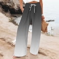 thumbnail image 2 of Palazzo Pants for Women, Audhol Women's and Fashionable Geometric Texture Wide Leg Beach Casual Pants High Waisted Pants for Women Grey 2XL, 2 of 8