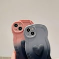 thumbnail image 2 of Designed for iPhone Case,Mixed Color Water Wave Frame with 3D Love Heart Camera Lens Protection Shockproof Protective Cover Phone Case (iPhone 12 Pro,Grey), 2 of 7