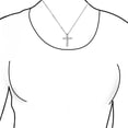 thumbnail image 3 of Bling Jewelry Womens Bridal Necklace Minimalist Sterling Silver Cross Pendant with Cubic Zirconia, 3 of 5