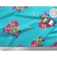 thumbnail image 3 of Soimoi Satin Silk Fabric Leaves & Floral Artistic Print Fabric by The Yard 42 Inch Wide, 3 of 3