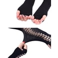 thumbnail image 4 of Women’s Ripped Torn Arm Warmer Gothic Steampunk Distressed Gloves Cosplay Fingerless Long Mittens Black Retro Strech Halloween Gloves Accessories 2 Pairs, 4 of 5