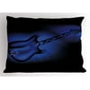 Music Pillow Sham Electric Guitar Bass in Dark Tones Rock and Roll Pop Themed Oldies Instrument Design, Decorative Standard King Size Printed Pillowcase, 36 X 20 Inches, Navy Blue, by Ambesonne