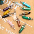 thumbnail image 5 of Deago Multicolor 12pcs Bullet Shape Healing Pointed Chakra Pendants Quartz Crystal Stone Charm Randow Color for Necklace Jewelry Making, 5 of 7