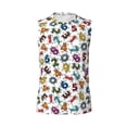 thumbnail image 6 of Lsque Colorful Numbers Print Men's Cotton Blend Sleeveless Muscle Shirts (S-3XL)- Moisture Wicking, Odor Protection, UPF 30+,Small, 6 of 8