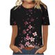 thumbnail image 2 of Puntoco Liquidación de blusas cortas para mujer, blusa informal de manga corta con cuello redondo y estampado para mujer, 2 of 4