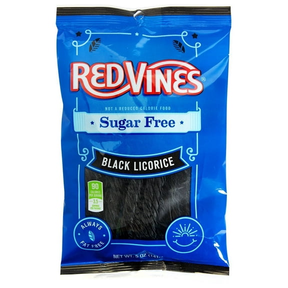12 PACKS: Sugar Free Vines, Black Licorice, 5 oz bag
