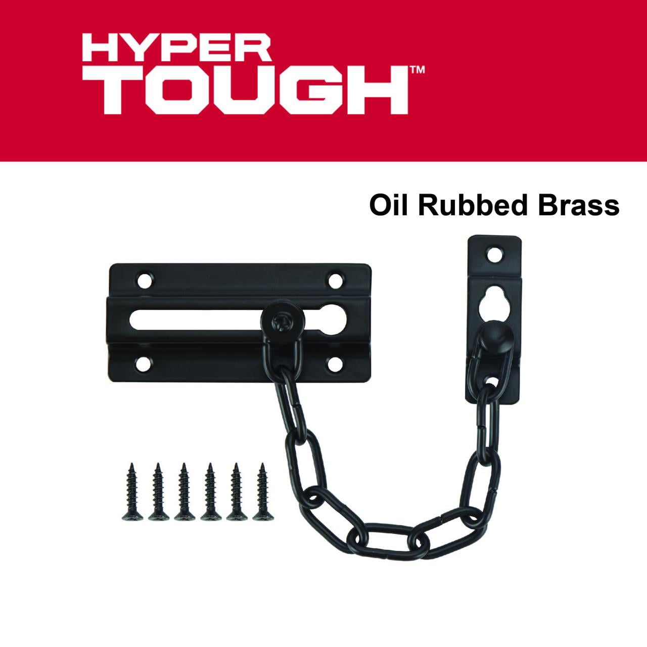 Hyper Tough Steel Privacy Chain Door Guard, Oil Rubbed Brass Finish
