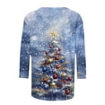 thumbnail image 5 of Abomasnow Plus Size Christmas Shirts for Women Christmas Tree Print T-Shirts Xmas Gifts Long Sleeve Crewneck Pullover Tops S-5XL, 5 of 5