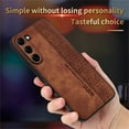 thumbnail image 5 of Nalacover Case for Samsung Galaxy S23 with Back Luxury Leather Soft Silicone Hybrid Shockproof Anti-Drop Cover, Non-Slip Stripes Heat Dissipation Wireless Charging Lightweight Case, Brown, 5 of 10