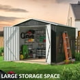 thumbnail image 6 of MUCHANT 7.4'x7.4' Outdoor Metal Storage Shed with Updated Frame Structure and Lockable Doors, Steel Garden Tool Sheds for Backyard, Patio, Lawn, Gray, 6 of 6