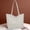 White, variant on Tote Bag for Women, Large Capacity Oxford Cloth and Leather Shoulder Bag, Spacious Work Commuter and Everyday Carryall for Professional and Casual Use