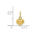 thumbnail image 2 of 14k Yellow Gold Hollow Polished Puffed Love Heart Charm 7.4x11.6mm Pendant Necklace for Women, 2 of 2