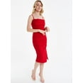 thumbnail image 2 of QUIZ - Women's Red Square Neck Midi Dress, 2 of 4