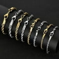 thumbnail image 2 of 3/4/5/6mm Woman Man Gold Plated Stainless Steel Rope Chain Bracelet Bangle 7-9'', 2 of 9