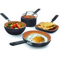 thumbnail image 1 of Gotham Steel Mini StackMaster 5-Piece Nonstick Cookware Set – Space-Saving, Dishwasher Safe, 1 of 5