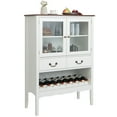 thumbnail image 1 of Gymax 2-Door Liquor Coffee Bar Cabinet Freestanding Buffet Sideboard Wine Rack Drawers, 1 of 10