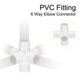 thumbnail image 4 of Conector de muebles Uxcell de 3/4" 6 vías, acoplamiento de tubería de grado de construcción, blanco, 4 of 7